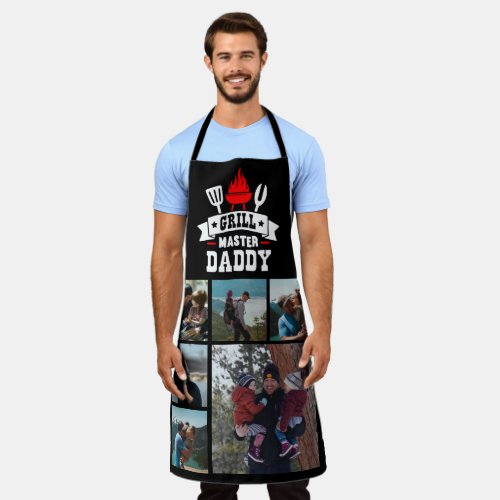 6 Photo Collage Grill Master Daddy BBQ Apron
