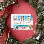 6 Photo Collage Mele Kalikimaka  Foil Holiday Card<br><div class="desc">Send cheer this holiday season with these fun,  modern styled six photo collage Christmas cards! They're perfect for showcasing favorite photos from your tropical beach vacation! Typography reads,  "Mele Kalikimaka" in real foil,  and the back of the card contains a sand design over a white background.</div>