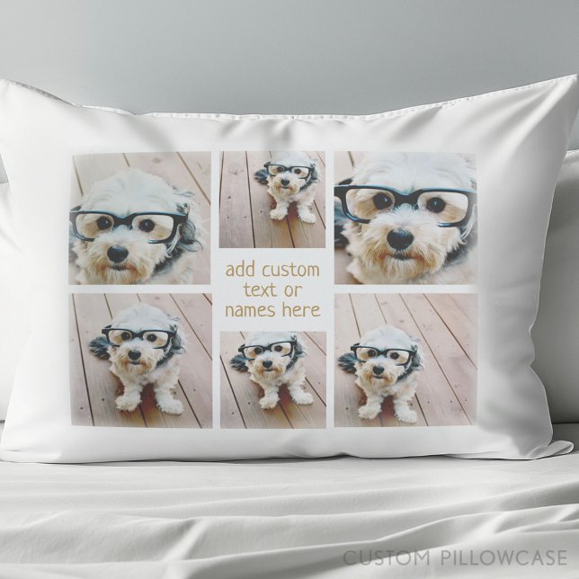 6 Photo Collage Minimalist - Can Edit Color Pillow Case (Create Your Own Photo Collage Pillowcase)