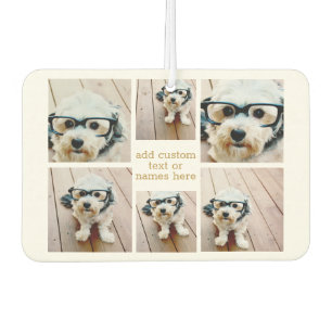 6 Photo Collage Minimalist - Gold and White Air Freshener