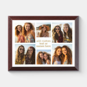 6 Photo Collage Minimalist - Gold and White Grid Award Plaque