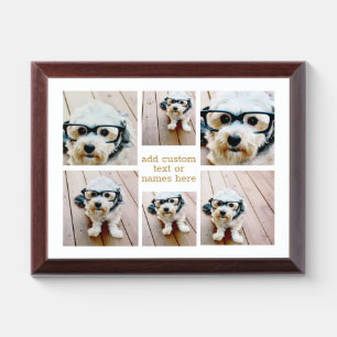 6 Photo Collage Minimalist - Gold and White Grid Award Plaque