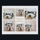 6 Photo Collage Minimalist - Gold and White Grid Faux Canvas Print<br><div class="desc">A collage of 6 photos in a fun grid with different sizes. A simple design with snapshots and a text block. Crop photos into squares before uploading. To adjust photos or change colors,  click on the customize area to make changes.</div>
