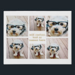 6 Photo Collage Minimalist - Gold and White Grid Faux Canvas Print<br><div class="desc">A collage of 6 photos in a fun grid with different sizes. A simple design with snapshots and a text block. Crop photos into squares before uploading. To adjust photos or change colors,  click on the customize area to make changes.</div>