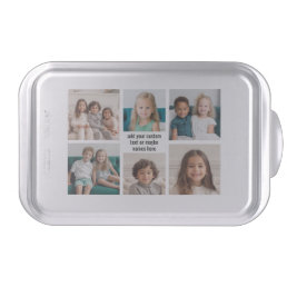 6 Photo Collage Minimalist - with Black Text Cake Pan