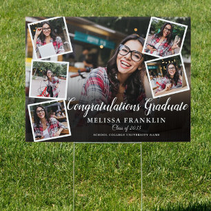 6 Photo Collage Modern Graduate Congrats Sign