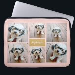 6 Photo Collage Name Minimalist - Can Edit color Laptop Sleeve<br><div class="desc">Use your square Instagram photos for the best results! TO CHANGE THE BACKGROUND - click on the customize or advanced design area,  and choose a color in the color picker. An artistic way to display your best photo sharing pics.</div>