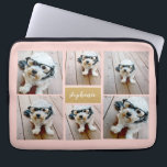 6 Photo Collage Name Minimalist - Can Edit color Laptop Sleeve<br><div class="desc">Use your square Instagram photos for the best results! TO CHANGE THE BACKGROUND - click on the customize or advanced design area,  and choose a color in the color picker. An artistic way to display your best photo sharing pics.</div>