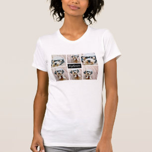 6 Photo Collage Name Minimalist - Can Edit color T-Shirt