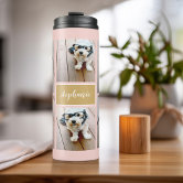 Simple Plain Brown Minimalist Modern Your Name Thermal Tumbler