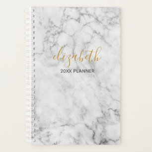 6 Photo Collage on Back - Marble Script Front Planner