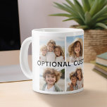 6 Photo Collage Optional Text -- CAN Edit Color Giant Coffee Mug<br><div class="desc">Add your favorite pics to this fun template. You can use square photos or any photos for this grid.</div>