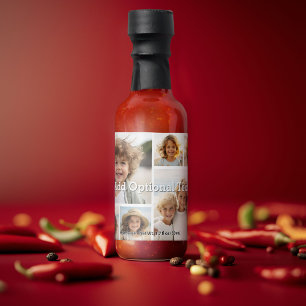 6 Photo Collage Optional Text -- CAN Edit Color Hot Sauces