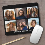 6 Photo Collage Optional Text -- CAN Edit Color Mouse Pad<br><div class="desc">Add your favorite pics to this fun template. You can use square photos or any photos for this grid.</div>