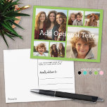 6 Photo Collage Optional Text -- CAN Edit Green Postcard<br><div class="desc">Add your favorite pics to this fun template. You can use square photos or any photos for this grid.</div>