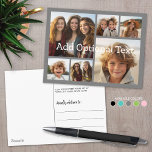 6 Photo Collage Optional Text -- CAN Edit Grey Postcard<br><div class="desc">Add your favorite pics to this fun template. You can use square photos or any photos for this grid.</div>
