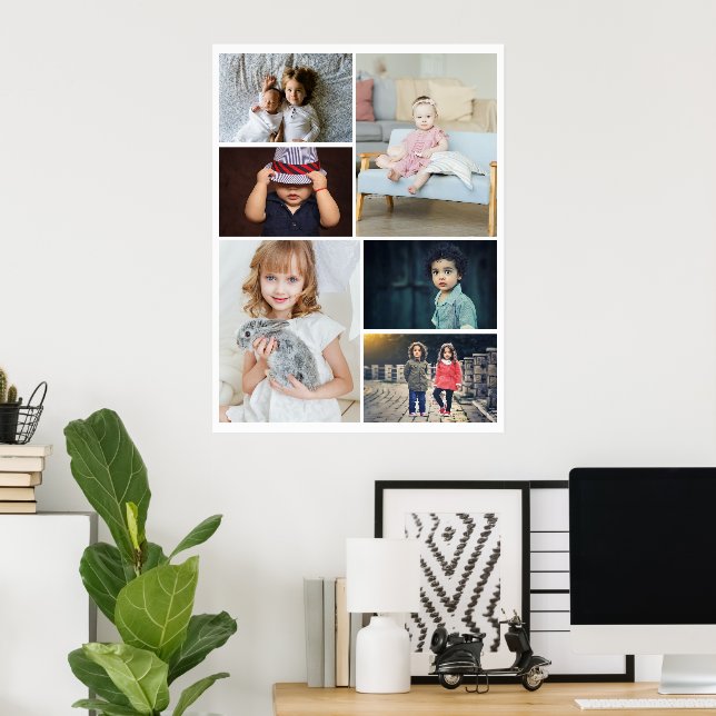 6 Photo Collage Personalized Poster (Home Office)
