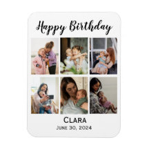 6 Photo Collage Personalized Script Birthday