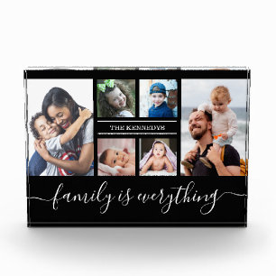 6 Photo Collage Quote Family Name Personalized Block