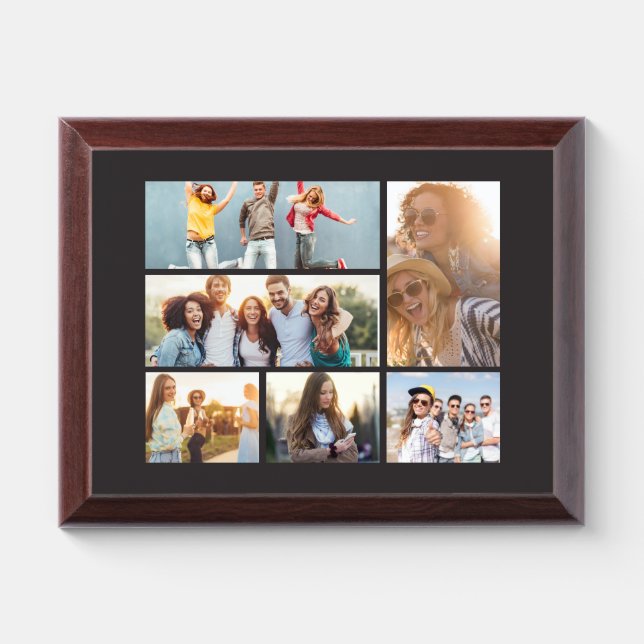 6 Photo Collage Template Personalize Award Plaque (Horizontal)