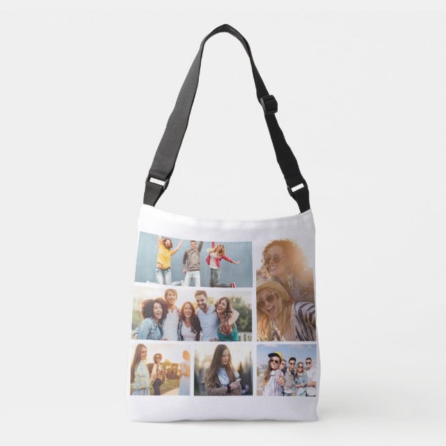6 Photo Collage Template Personalize Crossbody Bag (Front)