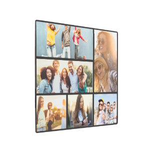 6 Photo Collage Template Personalize Metal Print