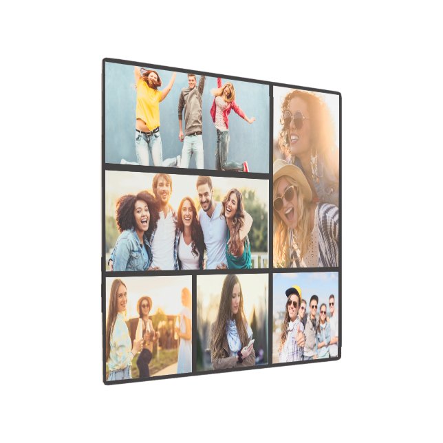 6 Photo Collage Template Personalize Metal Print (Angled)