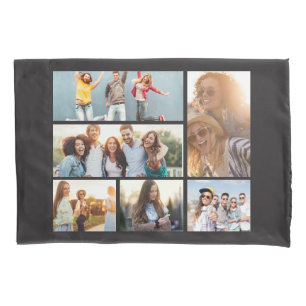 6 Photo Collage Template Personalize Pillow Case