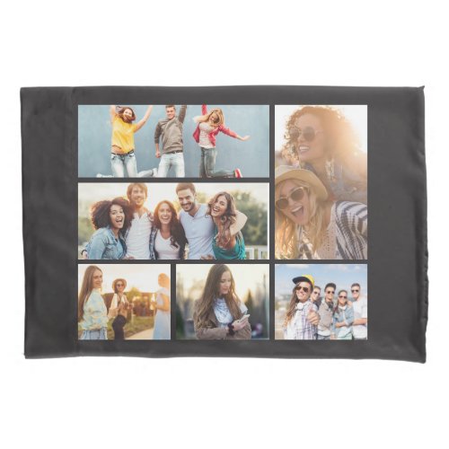 6 Photo Collage Template Personalize Pillow Case
