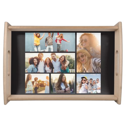 6 Photo Collage Template Personalize Serving Tray