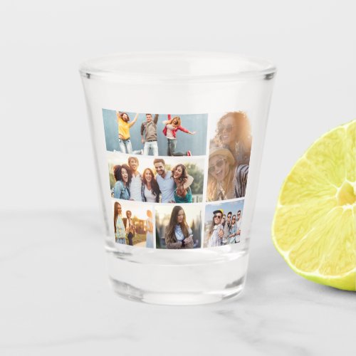 6 Photo Collage Template Personalize Shot Glass