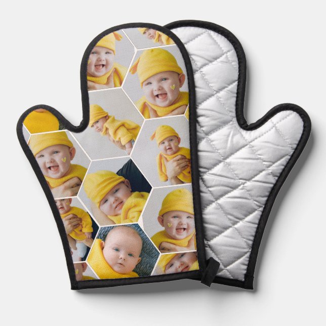 6 Photo Collage Template Personalized Oven Mitt (Front/Back)