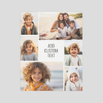 6 photo collage - white background - black text metal print