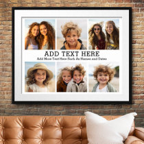 6 Photo Collage with 2 Lines of Simple Text Poster