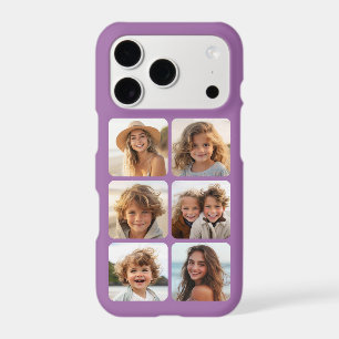 6 Photo Collage with text on purple Iphone 18 Pro Case