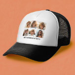 6 Photo Collage with trendy bounce script Trucker Hat<br><div class="desc">Use square cropped photos for best results. This 6 photo modern grid with a collage and rounded cornders. Add your favorite pictures to this film strip for a fun memory keeper. An artistic way to display your best photo sharing pics.</div>