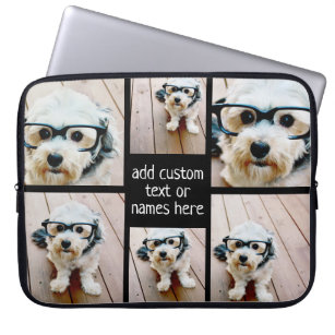 6 Photo Collage - you can change background color Laptop Sleeve