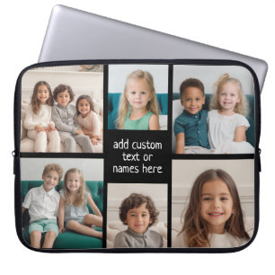 6 Photo Collage - you can change background color Laptop Sleeve
