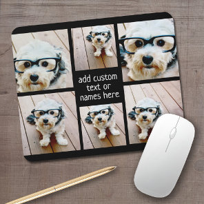 6 Photo Collage - you can change background color Mouse Pad