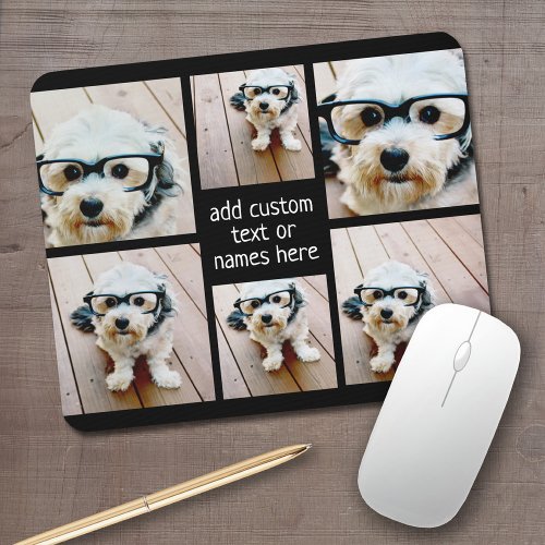6 Photo Collage _ you can change background color Mouse Pad
