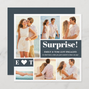 6 Photo Dark Gray Engagement Announcement