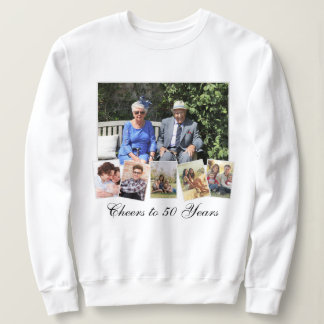 6 Photo Family Collage Custom Text Sweatshirt