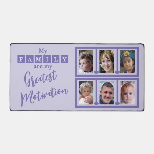 6 photo family motivation purple desk mat