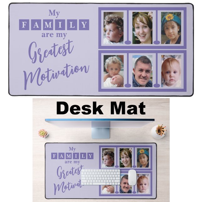 6 photo family motivation purple desk mat (Creator Uploaded)