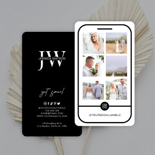 6 Photo Feed Grid Instagram Modern Logo Minimalist Business Card