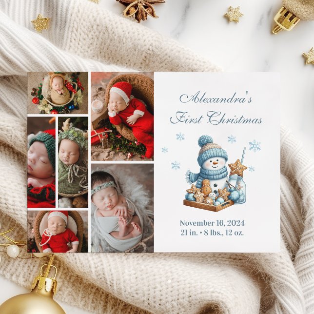 6 Photo First Christmas Birth Announcement (Creator Uploaded)