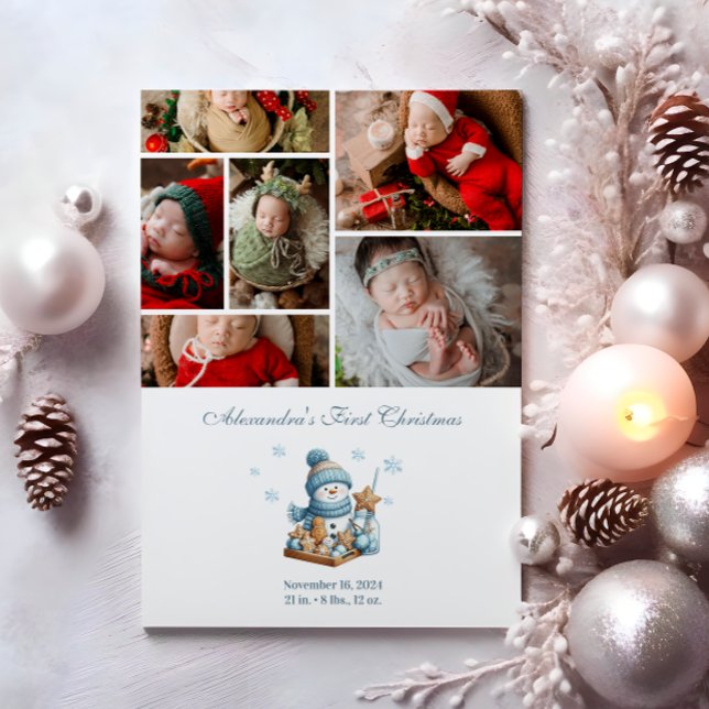 6 Photo First Christmas Birth Announcement (Creator Uploaded)
