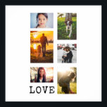 6 Photo Frame Collage Poster<br><div class="desc">6 photos in varying orientation, customize "Love" to any short word or abbreviation.</div>