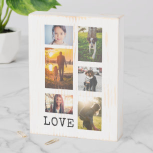 6 Photo Frame Collage Wooden Box Sign