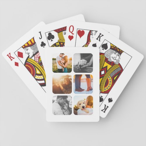 6 Photo  Grid Template Rounded Frame Playing Cards